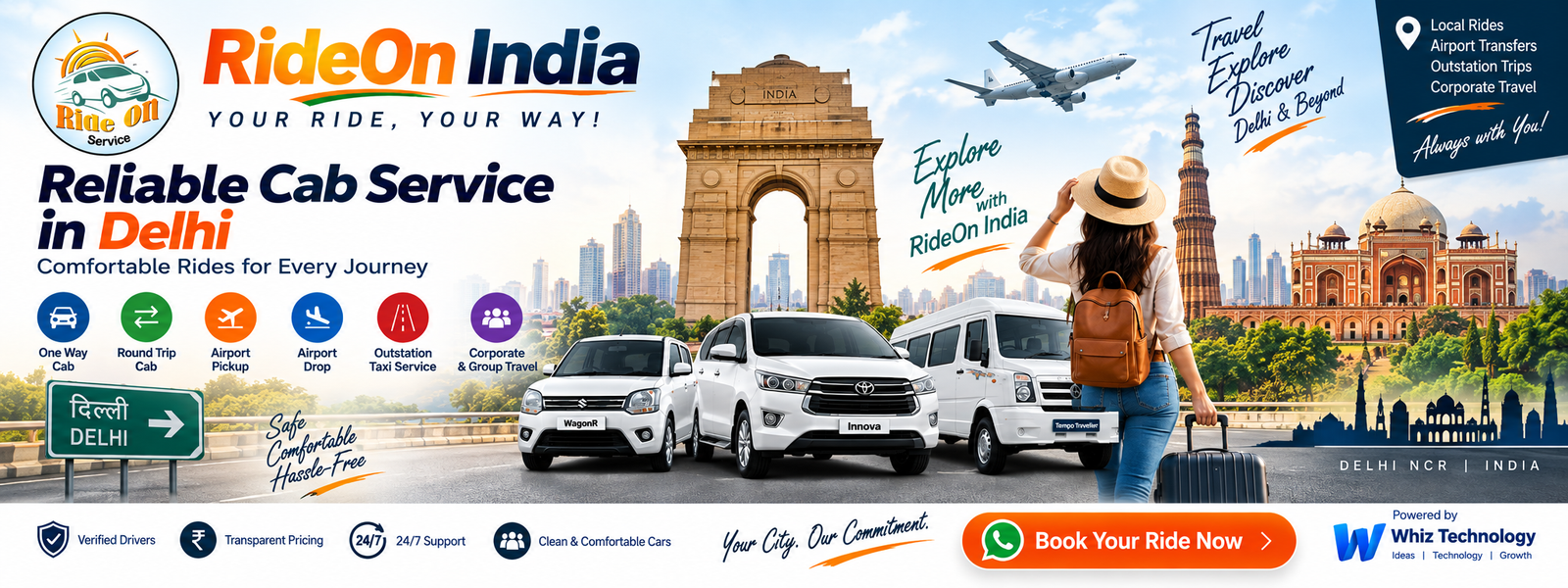 Read more about the article Reliable Cab Service in Delhi: Comfortable & Hassle-Free Travel with RideOn India
